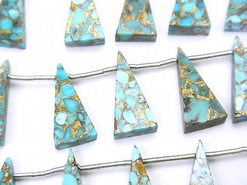 Copper Turquoise & Amazonite, Triangle Gemstone Beads