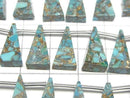 [Video] Blue Copper Turquoise AAA Flat Triangle 16x8mm 1strand (8pcs)