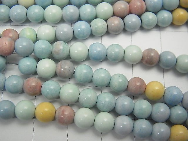 [Video] Pastel Color Ceramic Beads Round 6mm 1strand beads (aprx.15inch / 38cm)