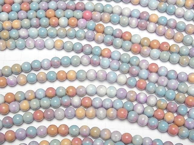 [Video] Alashan Agate (Alashan Agate) Pastel Color Round 6mm 1strand Beads (approx. 15 inches/38 cm)