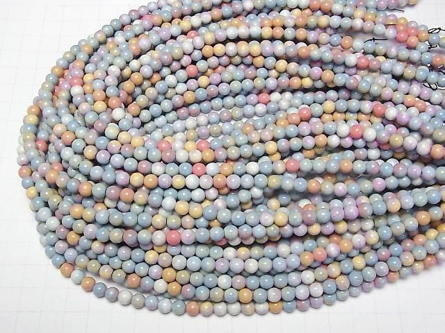 [Video] Alashan Agate (Alashan Agate) Pastel Color Round 6mm 1strand Beads (approx. 15 inches/38 cm)