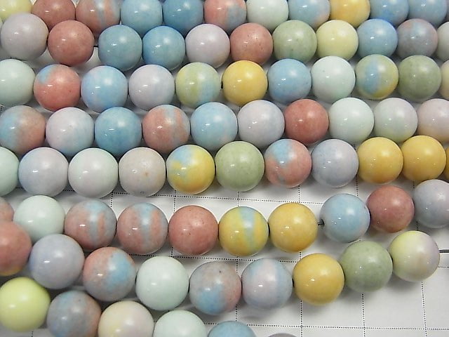 Arashan Agate Pastel color Round 8mm 1strand beads (aprx.15inch/38cm)