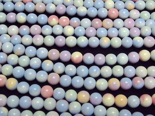 [Video] Alashan Agate Pastel Color Round 8mm 1strand beads (aprx.15inch/38cm)