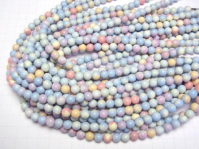 [Video] Alashan Agate (Alashan Agate) Pastel Color Round 8mm 1strand Beads (approx. 15 inches/38 cm)
