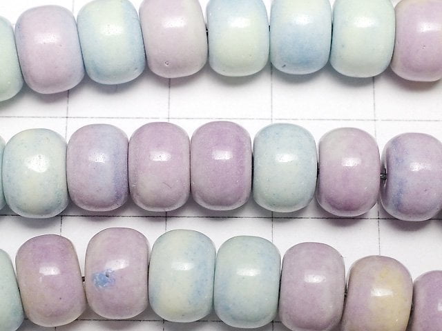 Arashan Agate Pastel color Roundel 8.5x8.5x6mm 1strand beads (aprx.15inch/38cm)