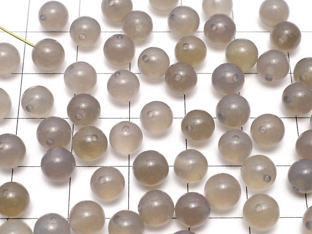 [Video] Gray Onyx AAA Half Drilled Hole Round 6mm 10pcs $2.39!