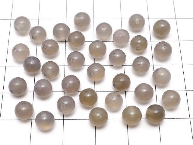 [Video] Gray Onyx AAA Half Drilled Hole Round 6mm 10pcs $2.39!