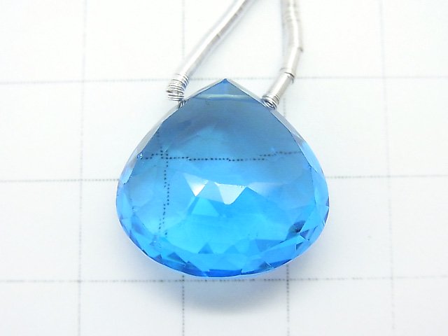 [Video] [One of a kind] High Quality Swiss Blue Topaz AAAA Chestnut Faceted Briolette 1pc NO.65