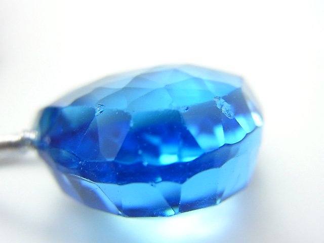 [Video] [One of a kind] High Quality Swiss Blue Topaz AAAA Chestnut Faceted Briolette 1pc NO.65