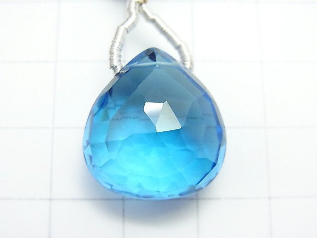 [Video] [One of a kind] High Quality Swiss Blue Topaz AAAA Chestnut Faceted Briolette 1pc NO.66