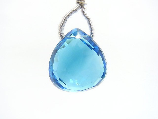 [Video] [One of a kind] High Quality Swiss Blue Topaz AAAA Chestnut Faceted Briolette 1pc NO.66
