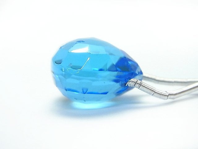 [Video] [One of a kind] High Quality Swiss Blue Topaz AAAA Chestnut Faceted Briolette 1pc NO.67