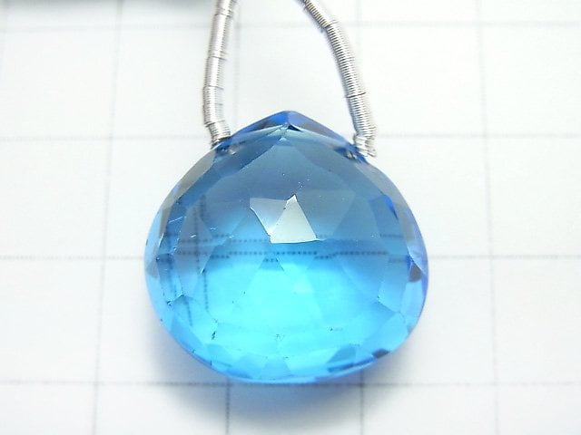 [Video] [One of a kind] High Quality Swiss Blue Topaz AAAA Chestnut Faceted Briolette 1pc NO.68