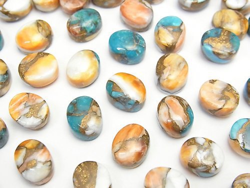 Cabochon, Copper Turquoise & Amazonite Gemstone Beads