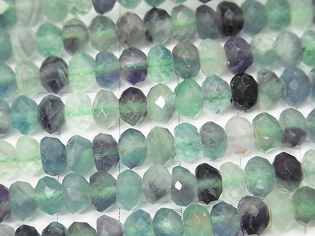 High Quality! 1strand $9.79! Multicolor Fluorite AA ++ Faceted Button Roundel 6x6x3mm 1strand beads (aprx.15inch / 38cm)