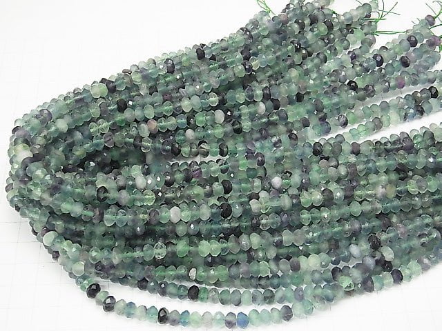 High Quality! 1strand $9.79! Multicolor Fluorite AA ++ Faceted Button Roundel 6x6x3mm 1strand beads (aprx.15inch / 38cm)