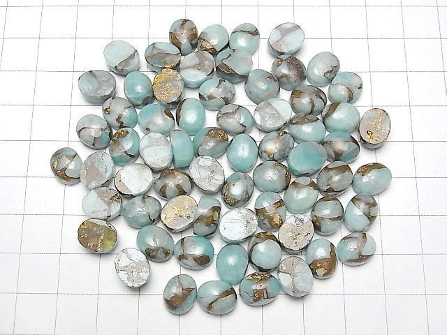 [Video] Copper Amazonite AAA Oval Cabochon 10x8mm 3pcs