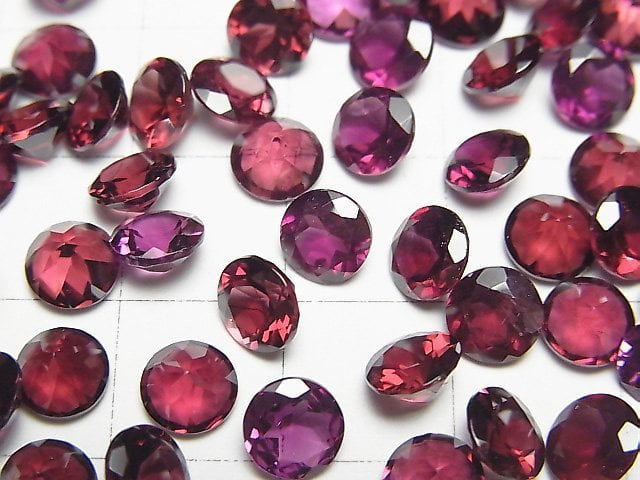 [Video]High Quality Rhodolite Garnet AAA Loose stone Round Faceted 6x6mm 2pcs