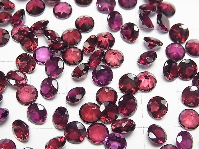 [Video]High Quality Rhodolite Garnet AAA Loose stone Round Faceted 6x6mm 2pcs