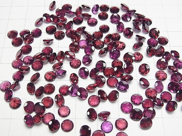 [Video]High Quality Rhodolite Garnet AAA Loose stone Round Faceted 6x6mm 2pcs