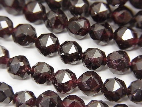 Faceted Round, Garnet, Star Gemstone Beads