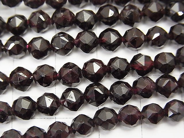 High Quality! 1strand $12.99! Garnet AA Star Faceted Round 5mm 1strand beads (aprx.15inch / 37cm)