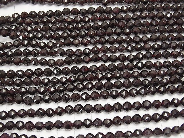 High Quality! 1strand $12.99! Garnet AA Star Faceted Round 5mm 1strand beads (aprx.15inch / 37cm)