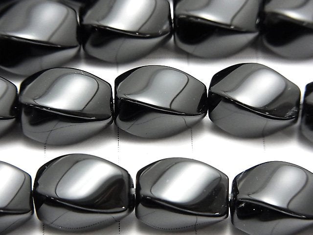 1strand $8.79! Onyx  Rice 4Faceted Faceted Twist 12x10x10mm 1strand beads (aprx.15inch/36cm)