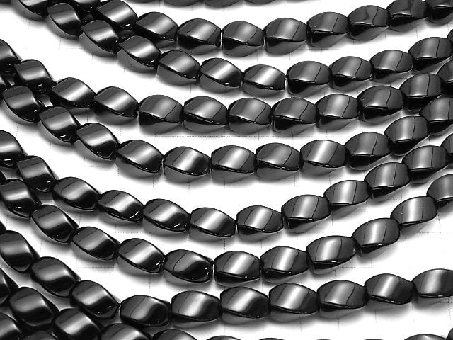 1strand $8.79! Onyx  Rice 4Faceted Faceted Twist 12x10x10mm 1strand beads (aprx.15inch/36cm)