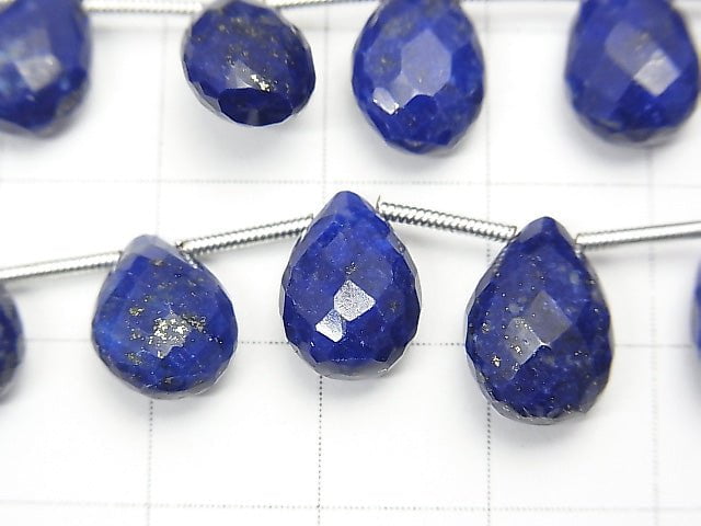 1strand $34.99! Lapislazuli AAA- Pear shape  Faceted Briolette  1strand beads (aprx.6inch/16cm)