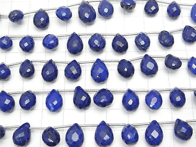 1strand $34.99! Lapislazuli AAA- Pear shape  Faceted Briolette  1strand beads (aprx.6inch/16cm)