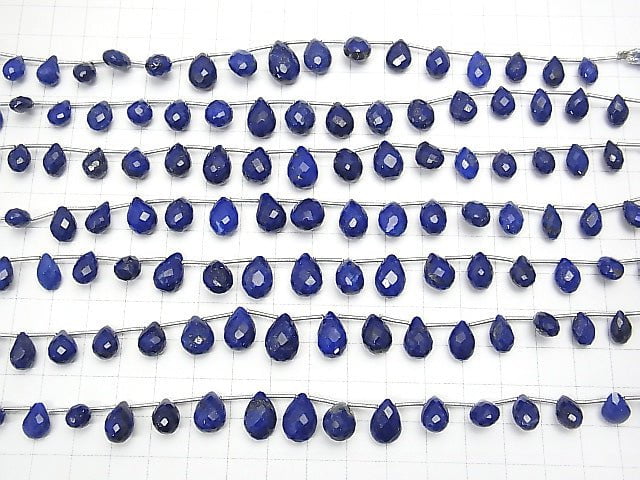 1strand $34.99! Lapislazuli AAA- Pear shape  Faceted Briolette  1strand beads (aprx.6inch/16cm)