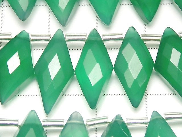 [Video] High Quality Green Onyx AAA Faceted Marquise 1strand beads (aprx.4inch / 9cm)