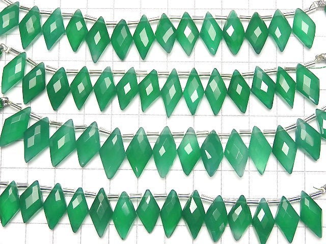 [Video] High Quality Green Onyx AAA Faceted Marquise 1strand beads (aprx.4inch / 9cm)