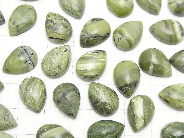 Green Opal Pear shape Cabochon 14x10mm 2pcs $4.79!