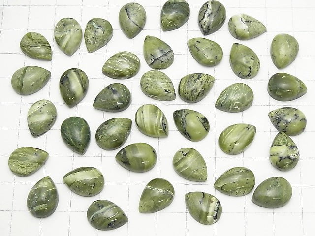 Green Opal Pear shape Cabochon 14x10mm 2pcs $4.79!