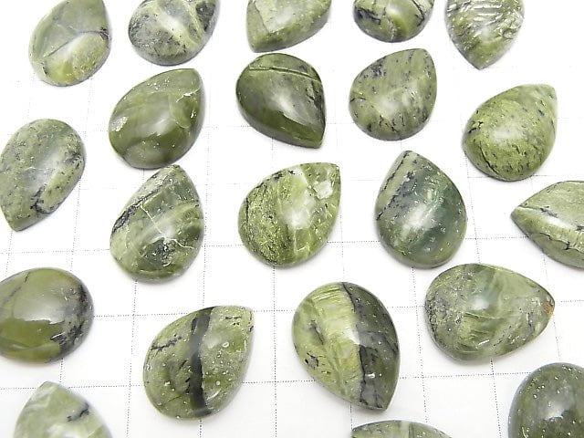 Green Opal Pear shape Cabochon 18x13mm 2pcs $8.79!