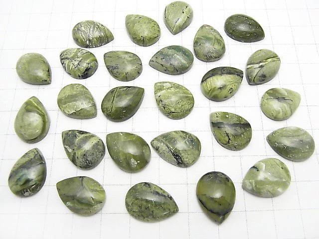 Green Opal Pear shape Cabochon 18x13mm 2pcs $8.79!