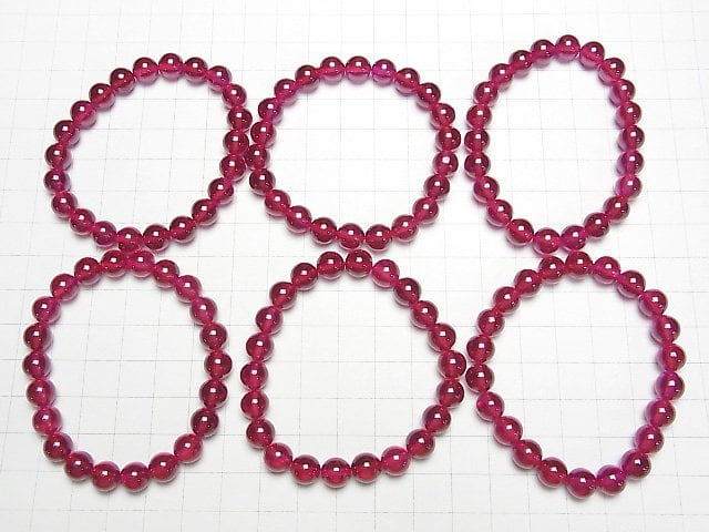 [Video] Synthetic Ruby AAA Round 8mm Bracelet