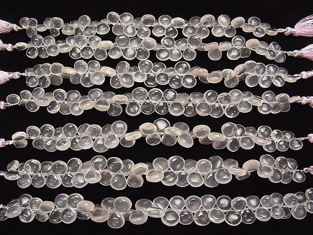 [Video] High Quality Rose Quartz AAA- Chestnut (Smooth)  half or 1strand beads (aprx.7inch/18cm)