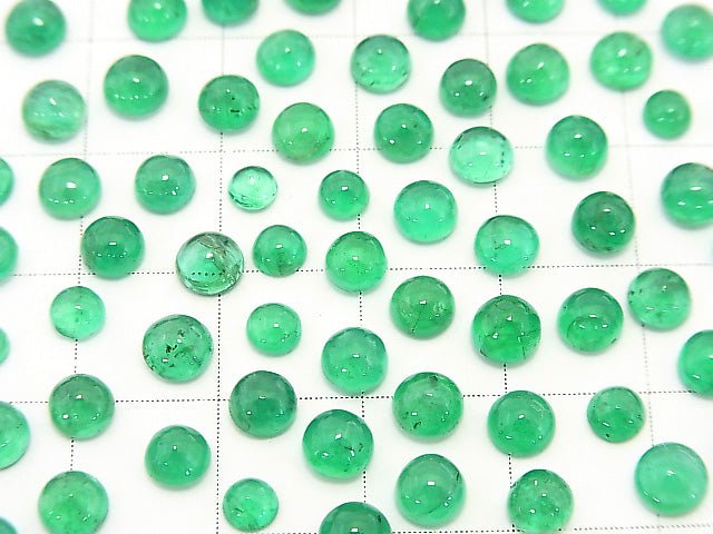 Brazil High Quality Emerald AAA Round Cabochon Size Mix 3pcs $39.99!