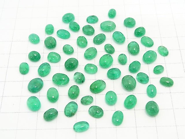 Brazil High Quality Emerald AAA- Oval Cabochon Size Mix 3pcs $89.99!