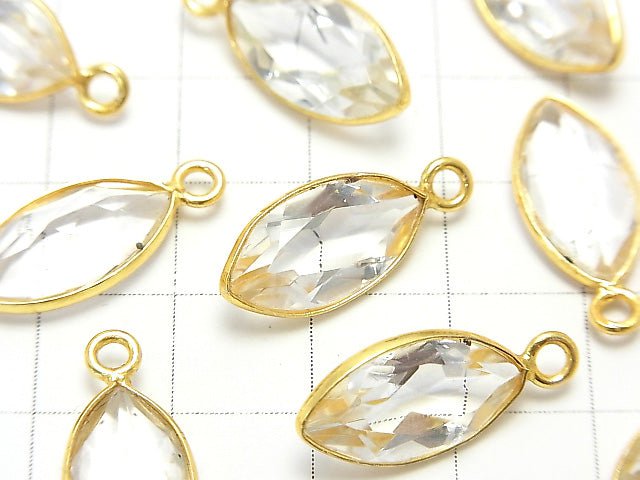 [Video] High Quality Crystal AAA Bezel Setting Marquise Faceted 16x8mm [One Side] 18KGP 2pcs $5.79!