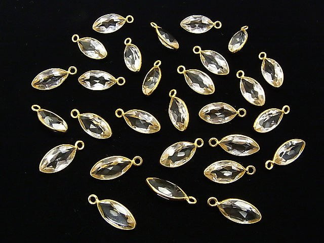 [Video] High Quality Crystal AAA Bezel Setting Marquise Faceted 16x8mm [One Side] 18KGP 2pcs $5.79!
