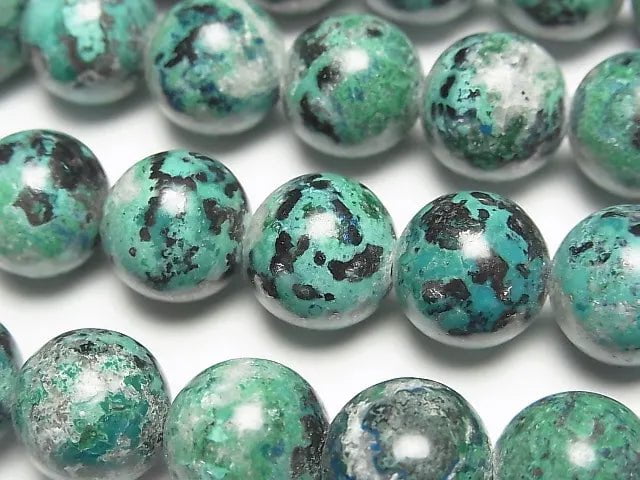 [Video] Chrysocolla AA Round 12mm half or 1strand beads (aprx.15inch/38cm)