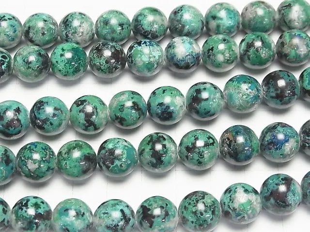 [Video] Chrysocolla AA Round 12mm half or 1strand beads (aprx.15inch/38cm)