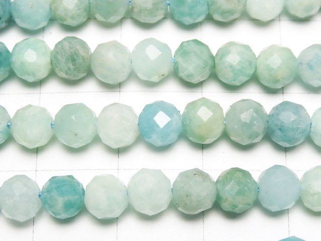 High Quality!  1strand $8.79! Amazonite AA Faceted Round 5mm  1strand beads (aprx.15inch/37cm)