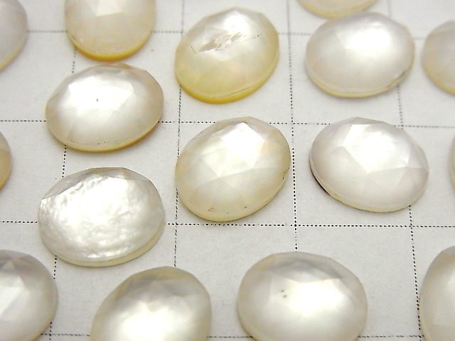 3pcs $7.79! White Shell xRose Quartz AAA Oval Rose Cut 10x8mm