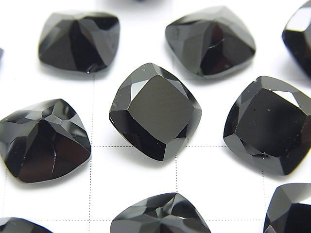 [Video]High Quality Black Spinel AAA Loose stone Square Faceted 10x10mm 2pcs