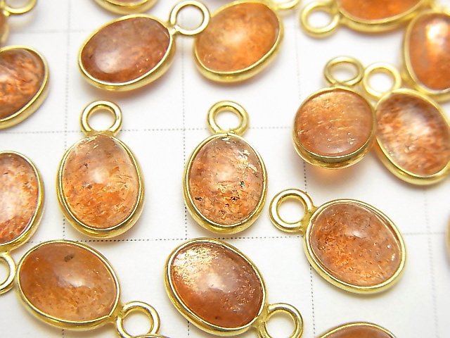 High Quality Sunstone AAA Bezel Setting Oval 9x7mm [One Side ] 18KGP 4pcs $12.99!